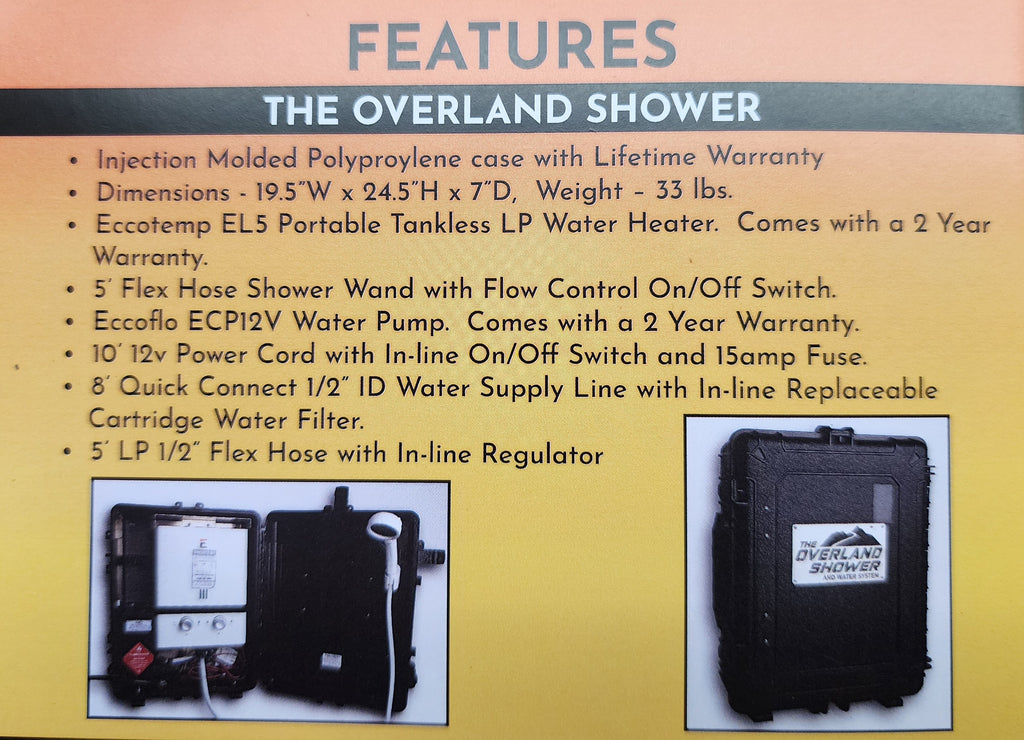 The Overland Shower and Water System - Peak