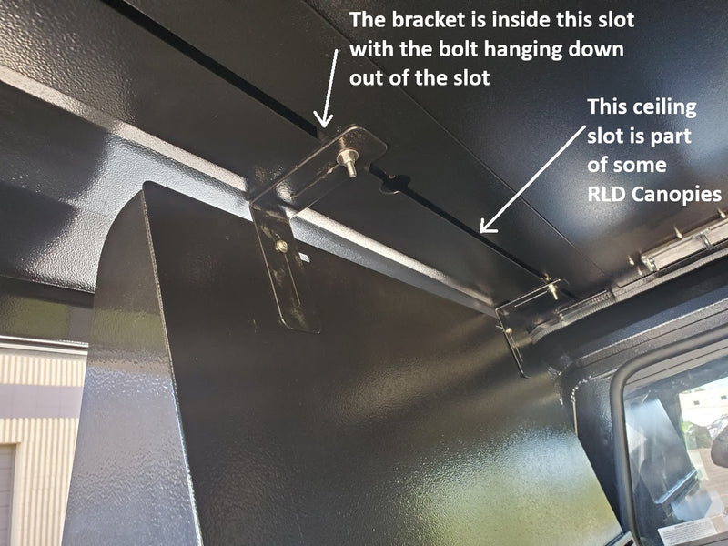RLD Canopy Interior Celling/Roof Slot Accessory Mounting Bracket Plate - Stainless Steel