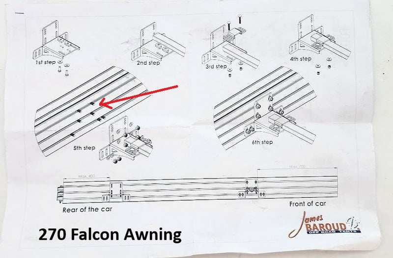 James Baroud Awning T-Bolt Mounting Bolts - Set of 4pcs