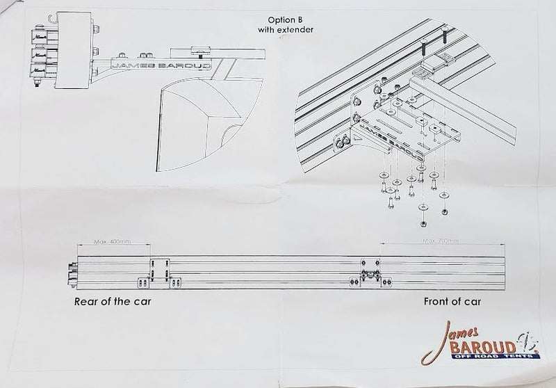 James Baroud FALCON AWNING - Heavy Duty Mounting Bracket Complete Set