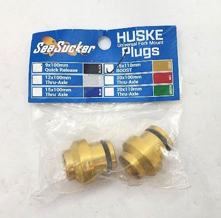 SeaSucker HUSKE 15x110mm Thru-Axle Plugs BA1425-GOLD Anodized Aluminum - Fork Mount