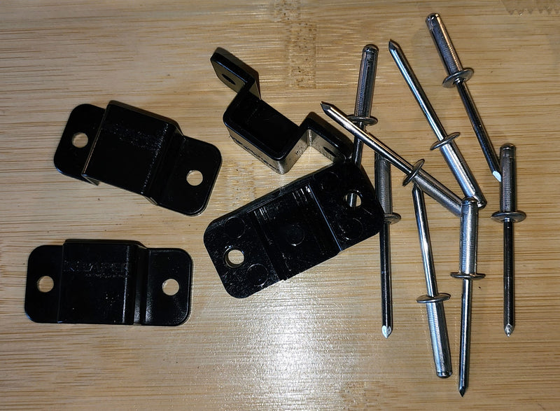 iKamper Skycamp Rooftop Tent Shoe Hanging Track Plastic End Cap/Mounting Bracket & Rivet Set
