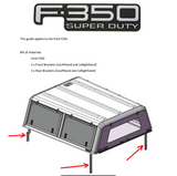 RLD Design Canopy / Cap - Mounting Bracket Set - Ford F350 / F250 Stainless Steel