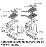 RHINO RACK PLHS4 Leg Height Spacer Kit for Quick Mount RLT600 Legs