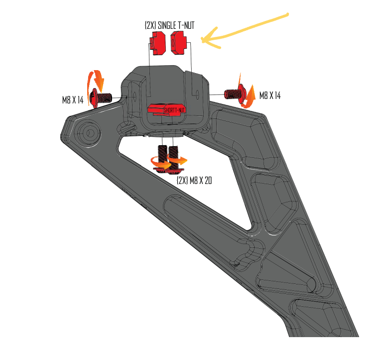 Leitner Designs FORGED ACS - Misc Set of T-Slot Channel Nuts  Set of 8